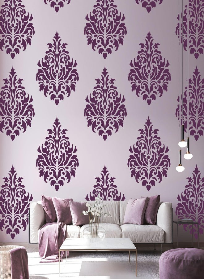StenCart Damask Pack of 2 Stencil for Wall Painting Home DIY Reusable Wall Stencil Design for Wall Decoration (16-inch x 24 inch) - Combo of 2 - Image 5